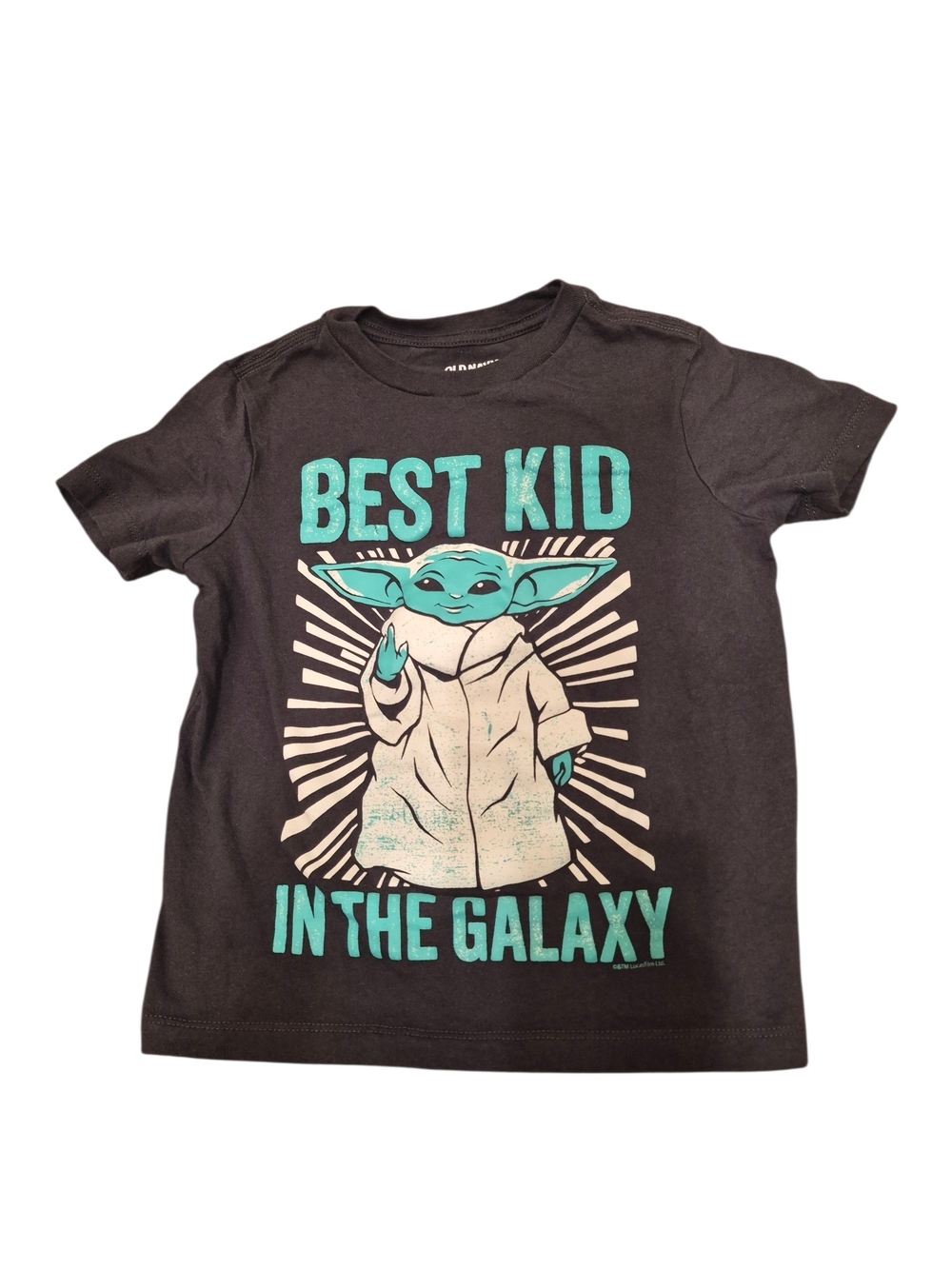 Old Navy Black Short-Sleeve Tee with Teal Graphic "Best Kid in the Galaxy"